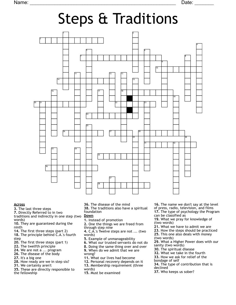 series of steps crossword