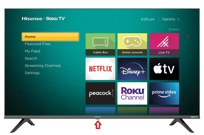 turning on hisense tv without remote