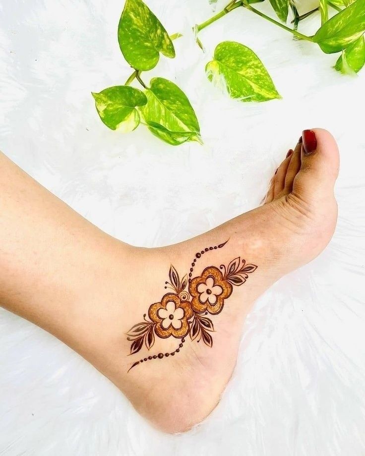 foot tattoo mehndi design