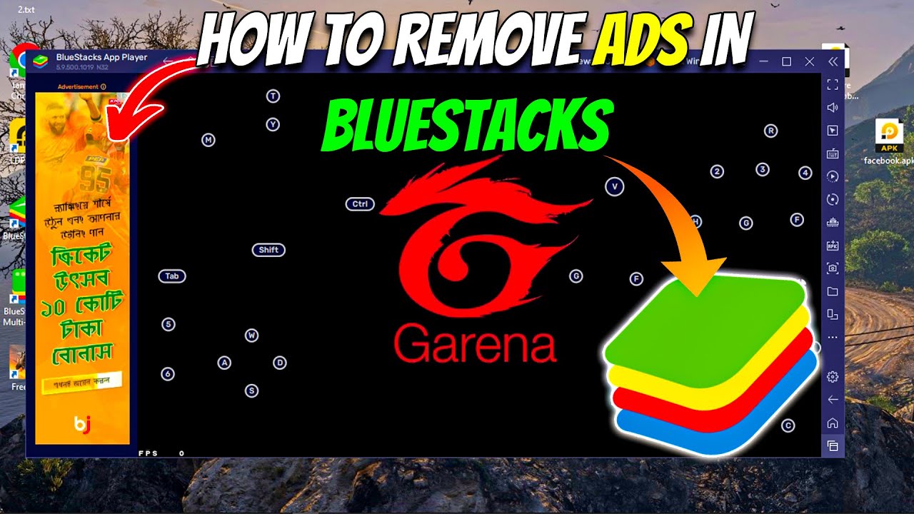 bluestacks hide ads