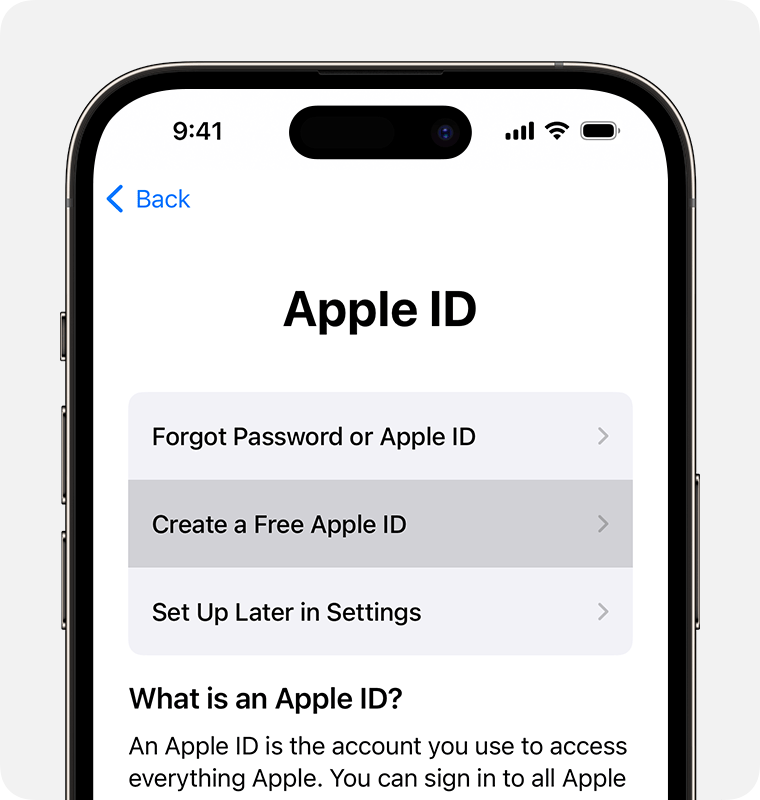 create new apple id