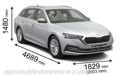 skoda octavia length in feet