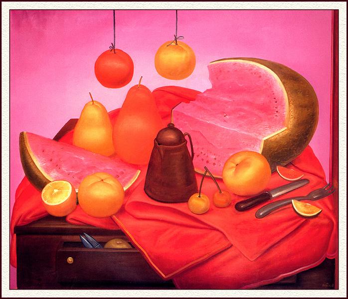 fernando botero still life with watermelon