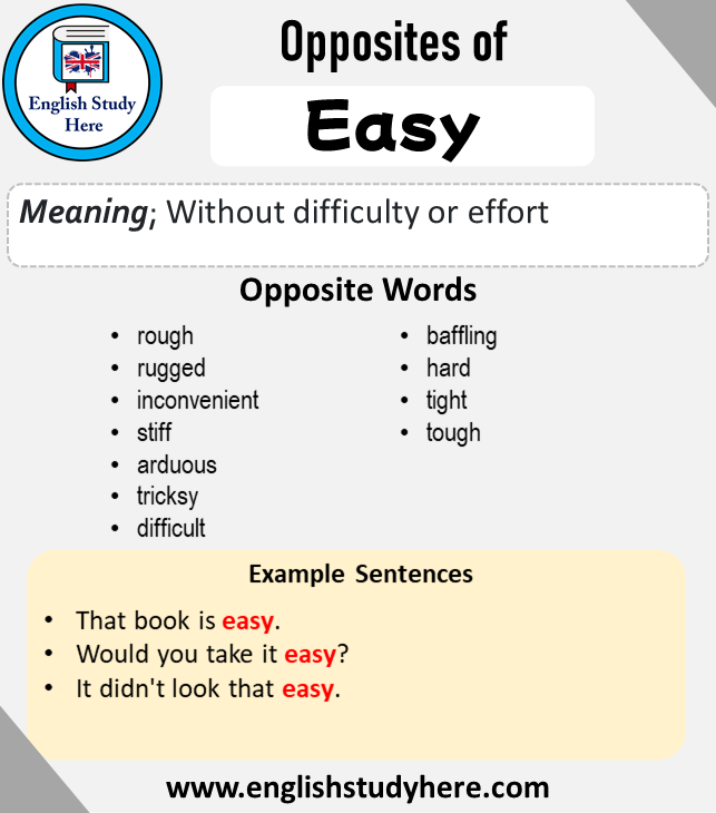 antonyms of easy