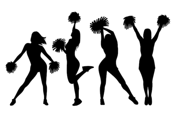 vector cheerleader silhouette