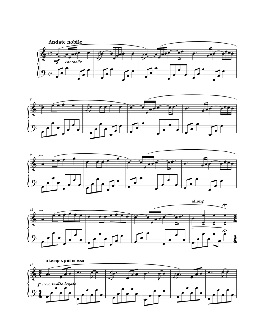 in un altra vita piano sheet