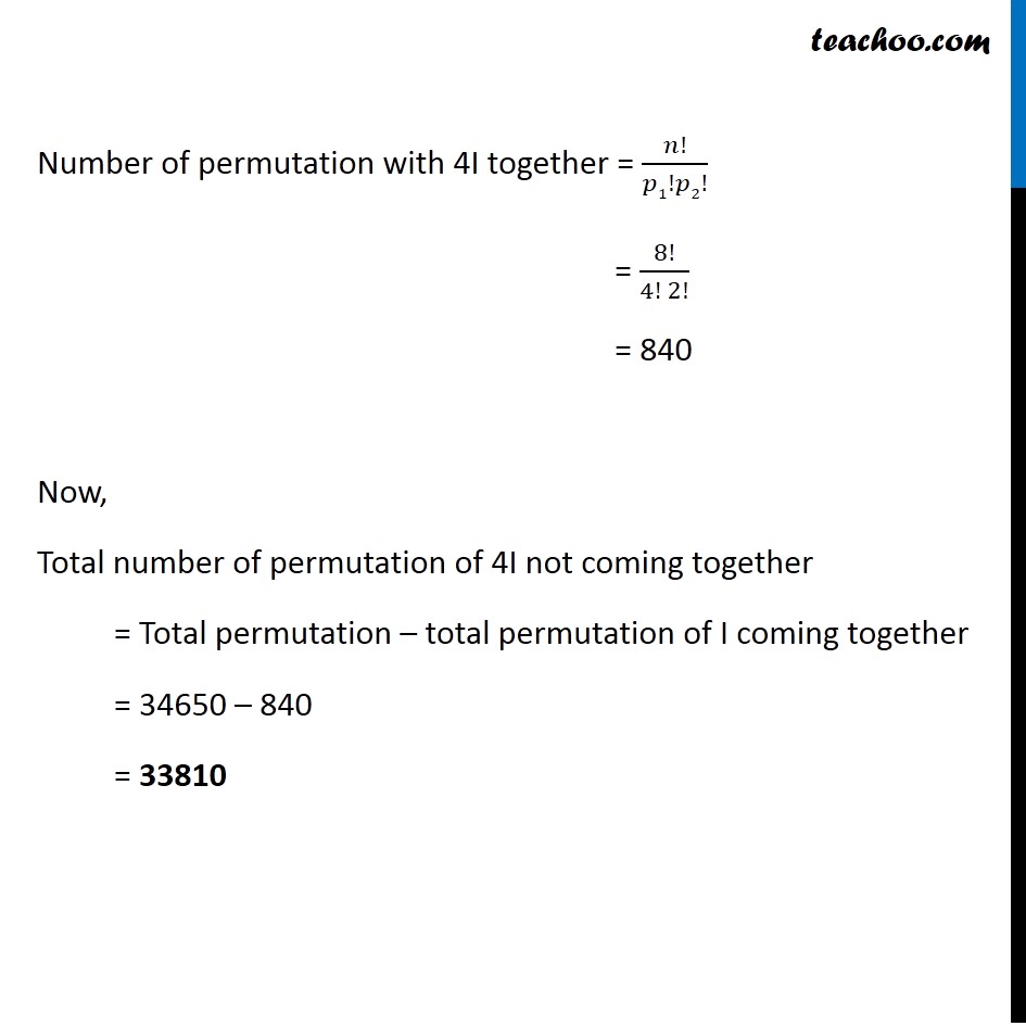 in how many distinct permutations of the letters in mississippi