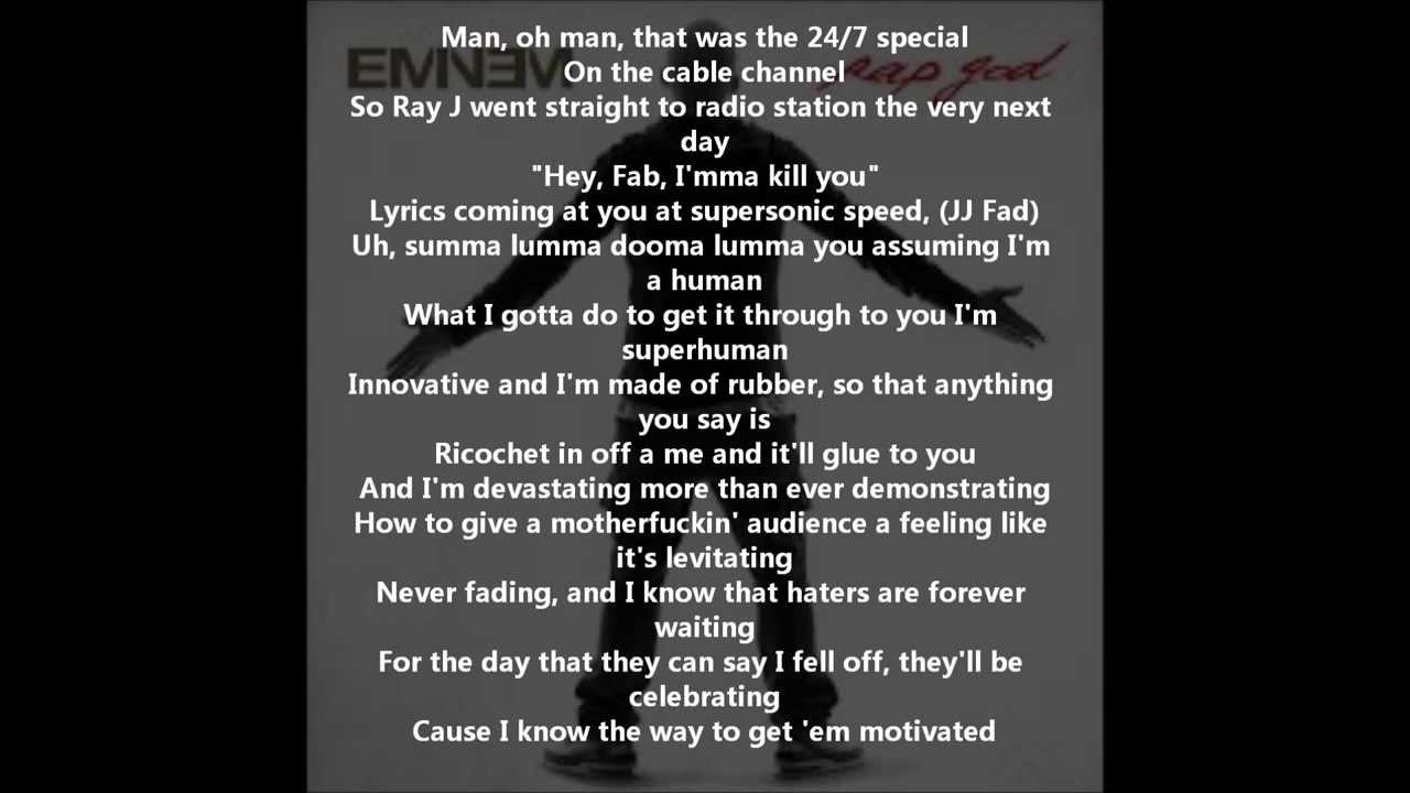 rap god lyrics fast part lyrics