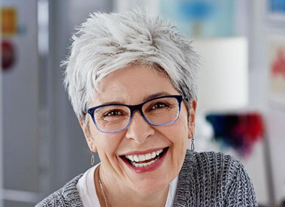 senior eyeglasses for grey hair