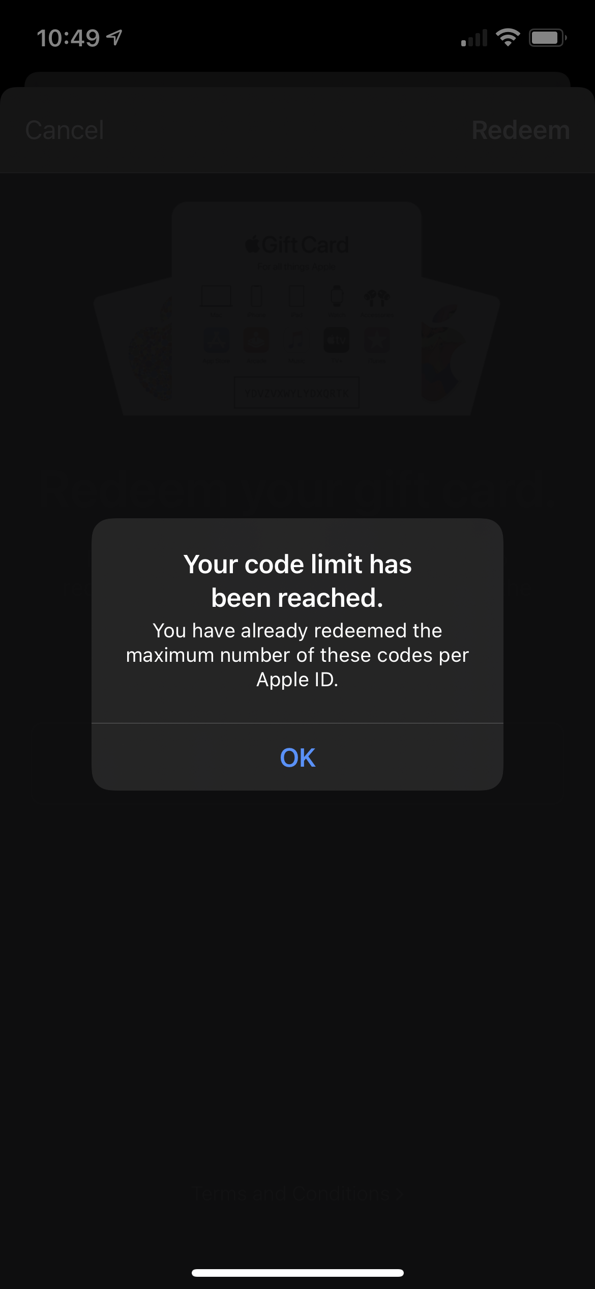 apple music redemption code