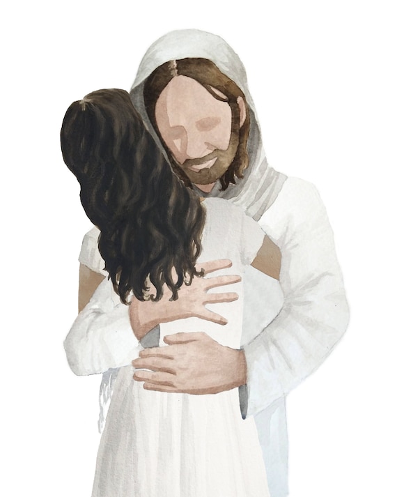 jesus hugging girl