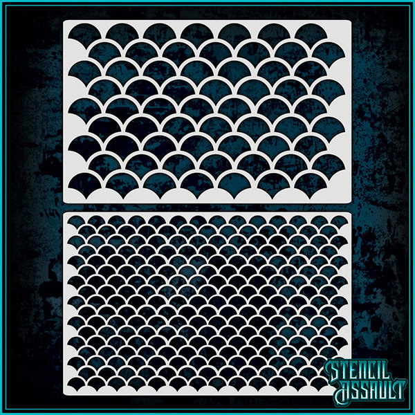 fish scale airbrush stencil