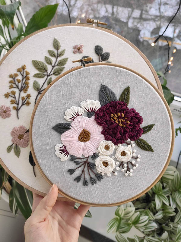 embroidery of flowers