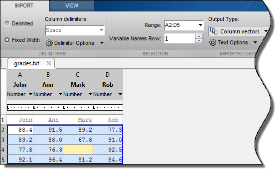 matlab read text file