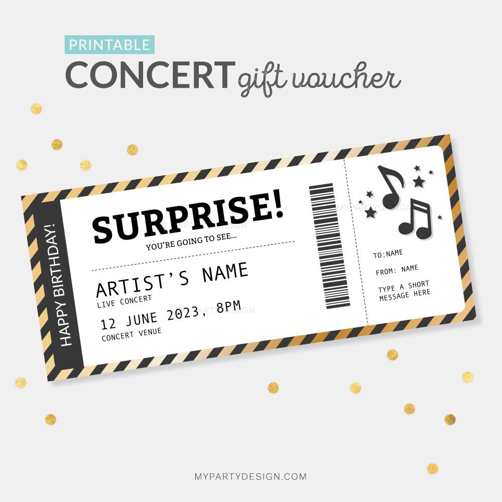 birthday concert ticket template free