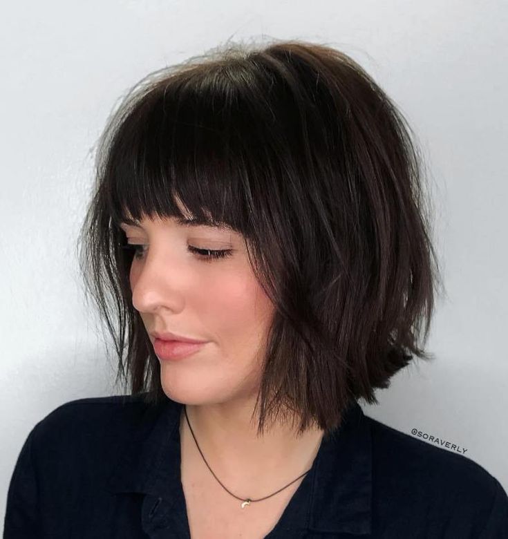 messy bob haircuts with bangs