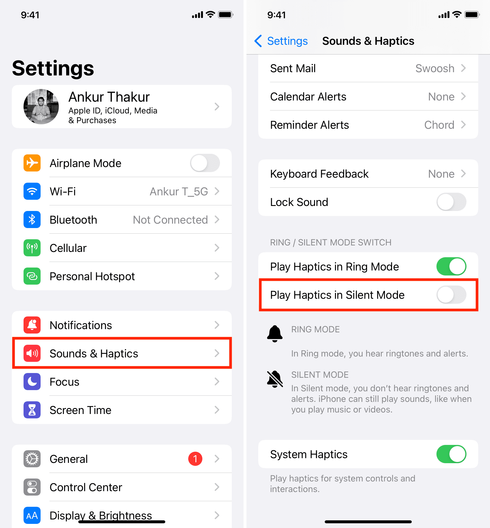 turn off vibration on iphone