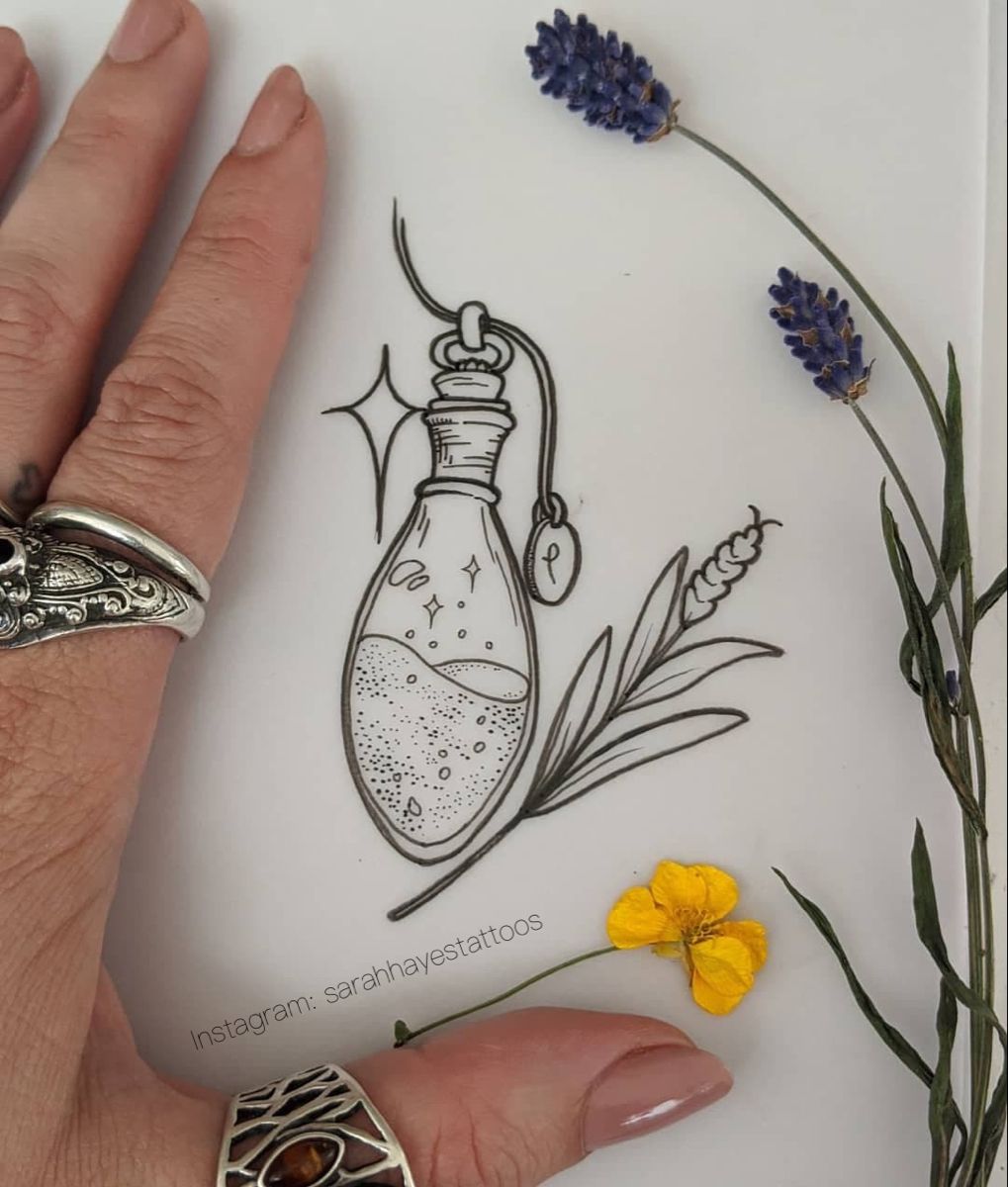 small potion bottle tattoo