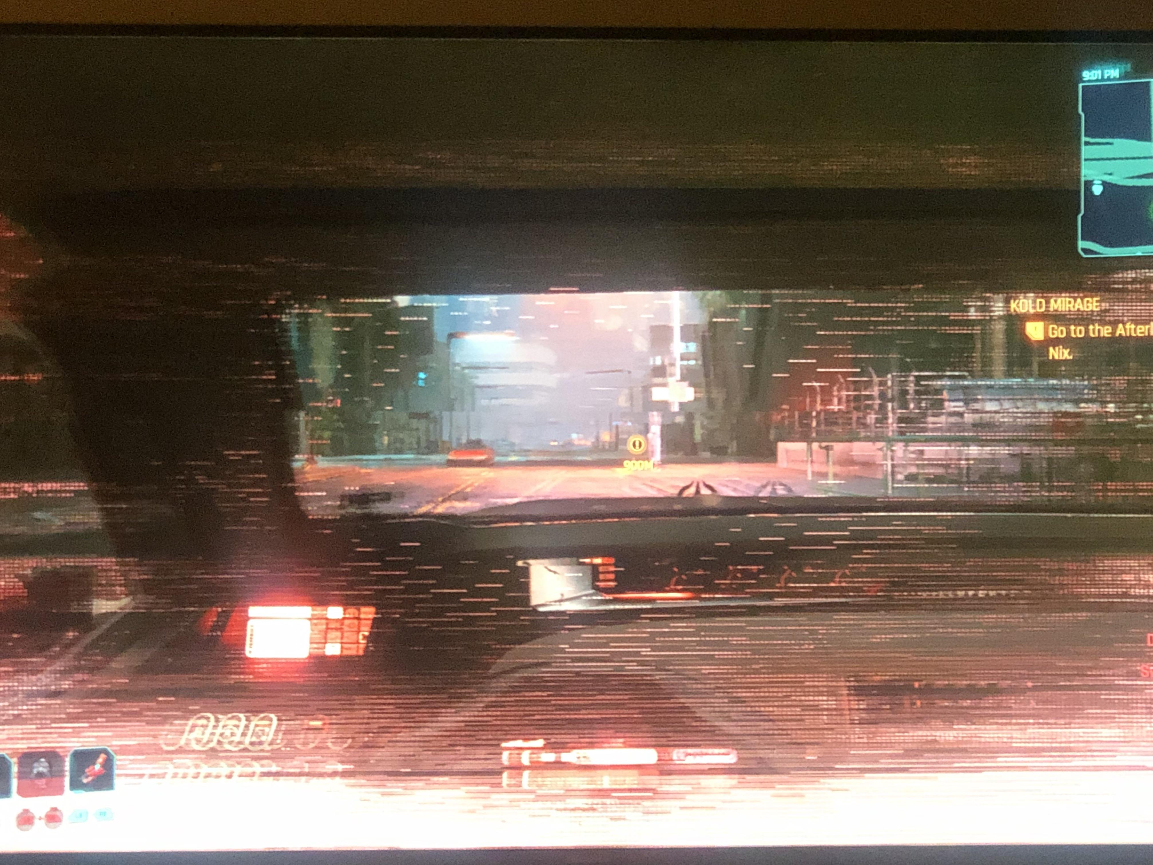 cyberpunk red screen glitch