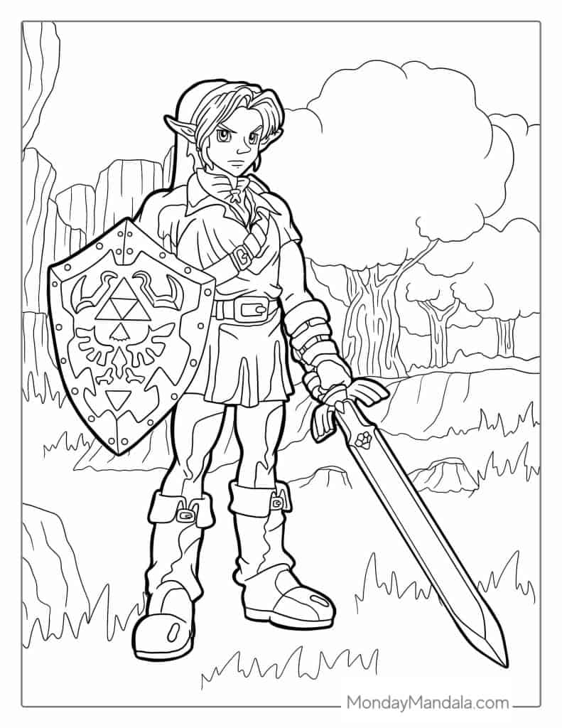 printable zelda coloring pages