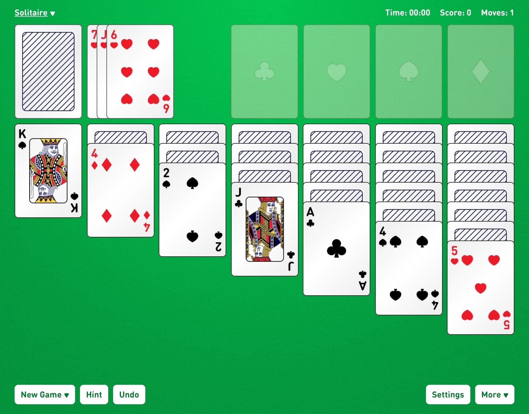 play solitaire online for free no download