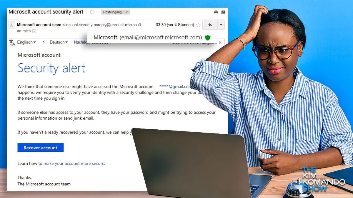 microsoft security alert email