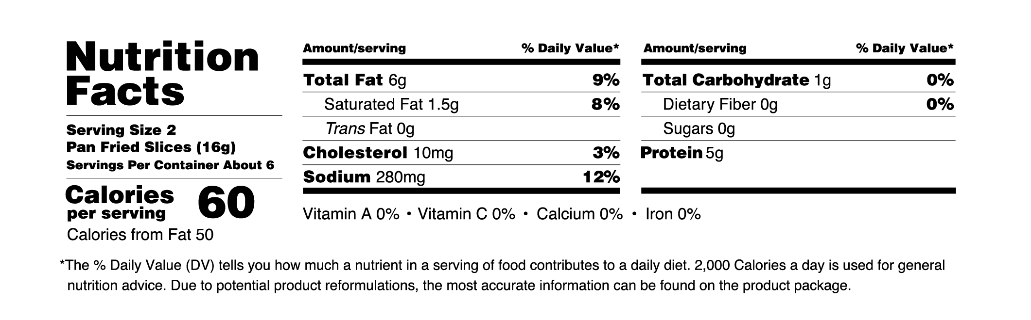 slice of bacon nutrition facts