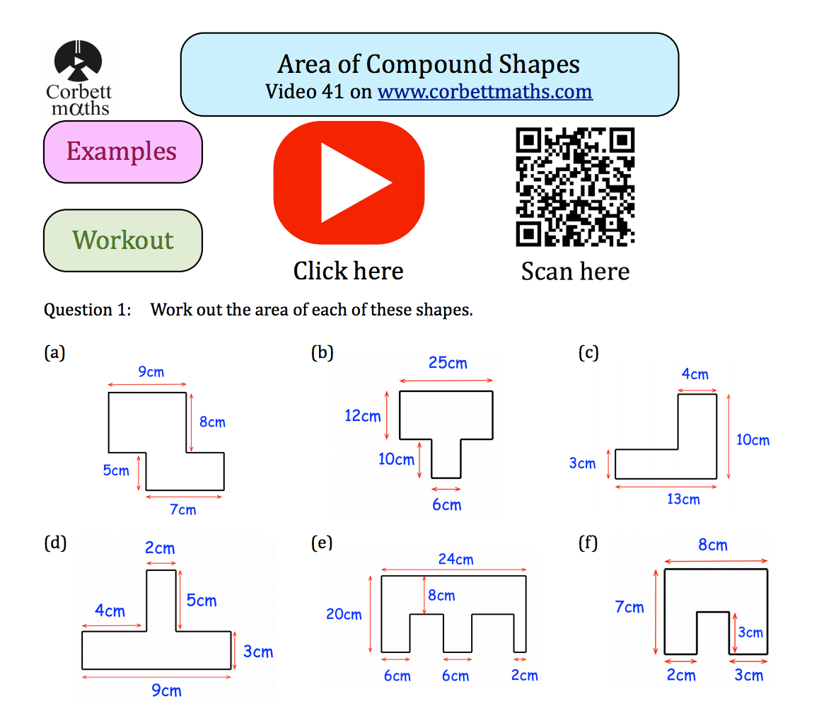 corbettmaths area of compound shapes