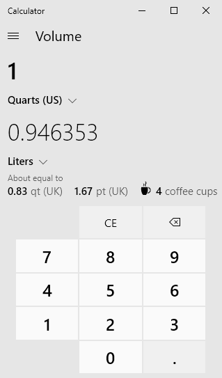 how many liters is 2 quarts