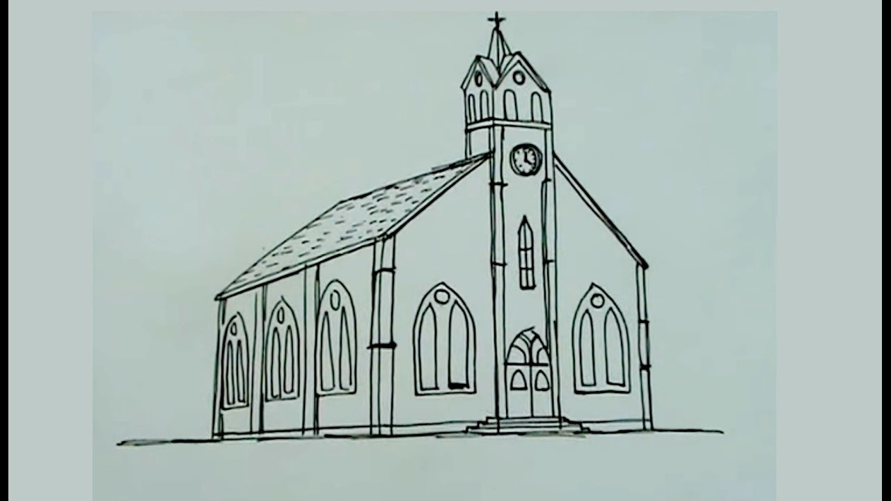 dibujos de iglesias catolicas
