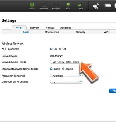 att change wifi password