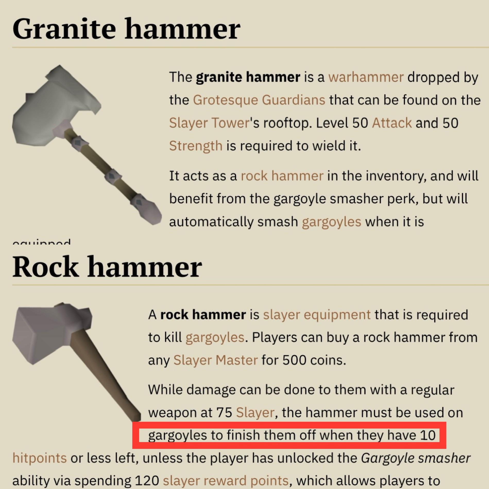 osrs granite hammer