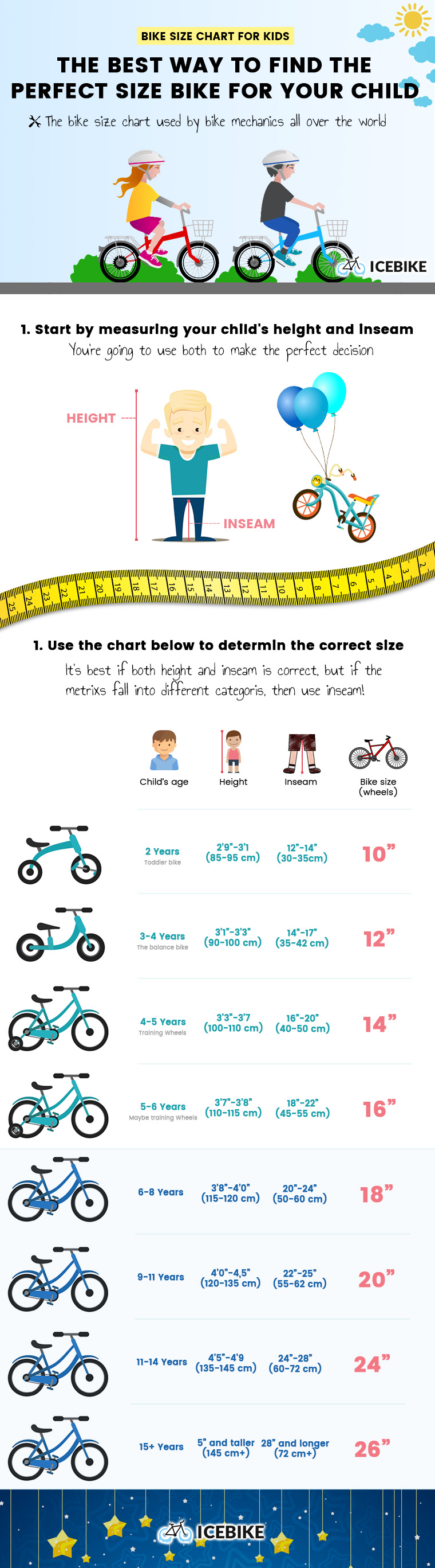 bike sizes for 11 year olds