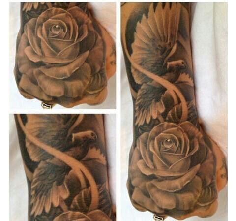 rose dove tattoo