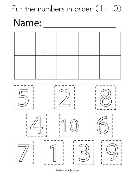number coloring pages 1-10