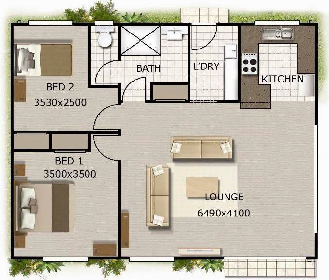 moderno plano casa 80 metros cuadrados 3 dormitorios