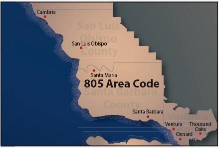 location of area code 805