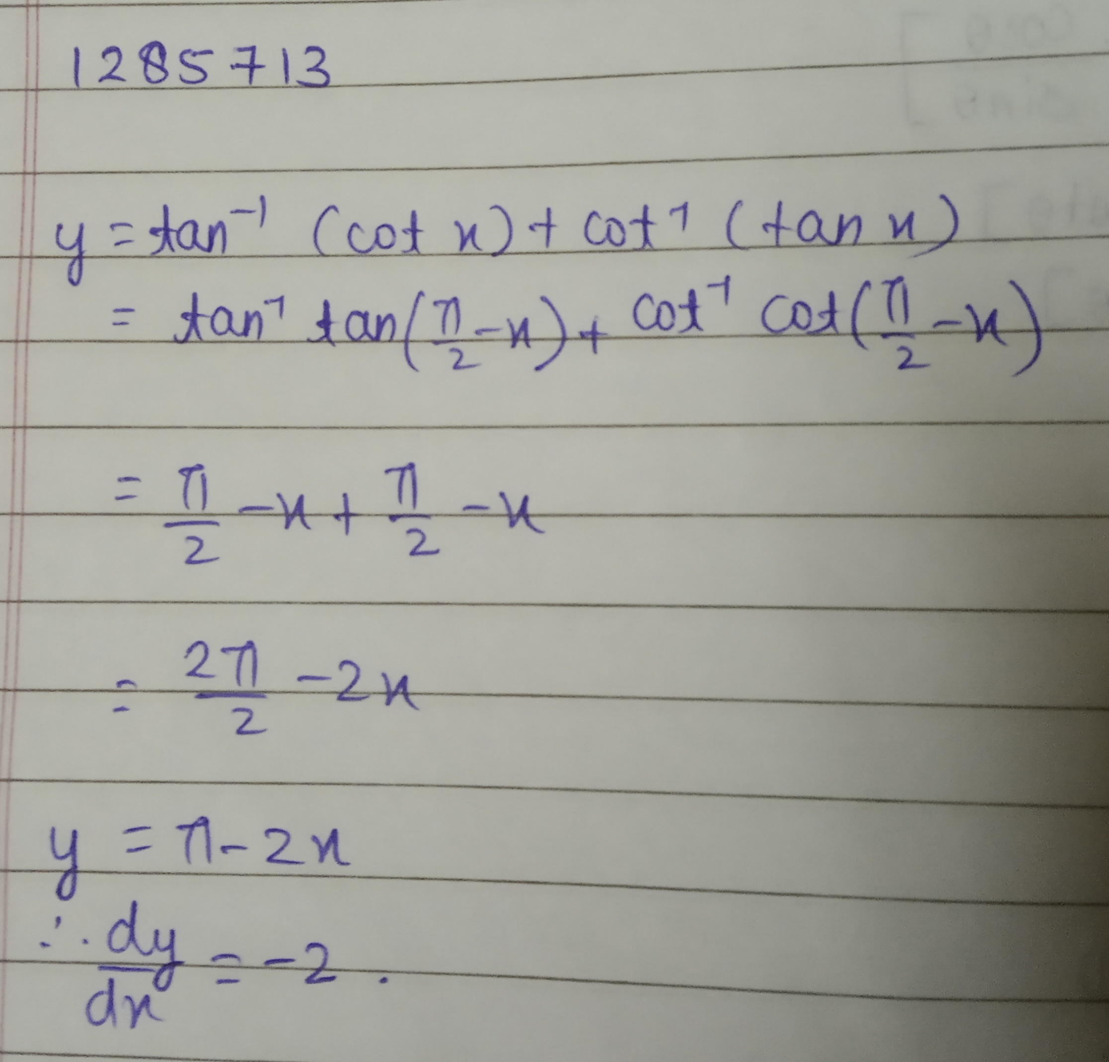 tan-1 cot