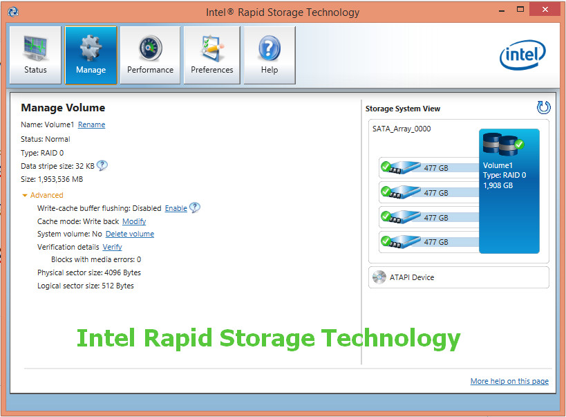 intel rapid storage technology rst