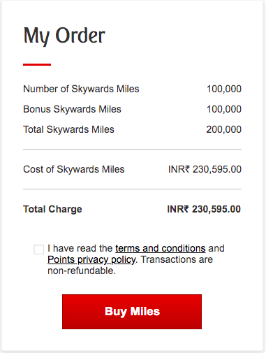 how to check skywards miles