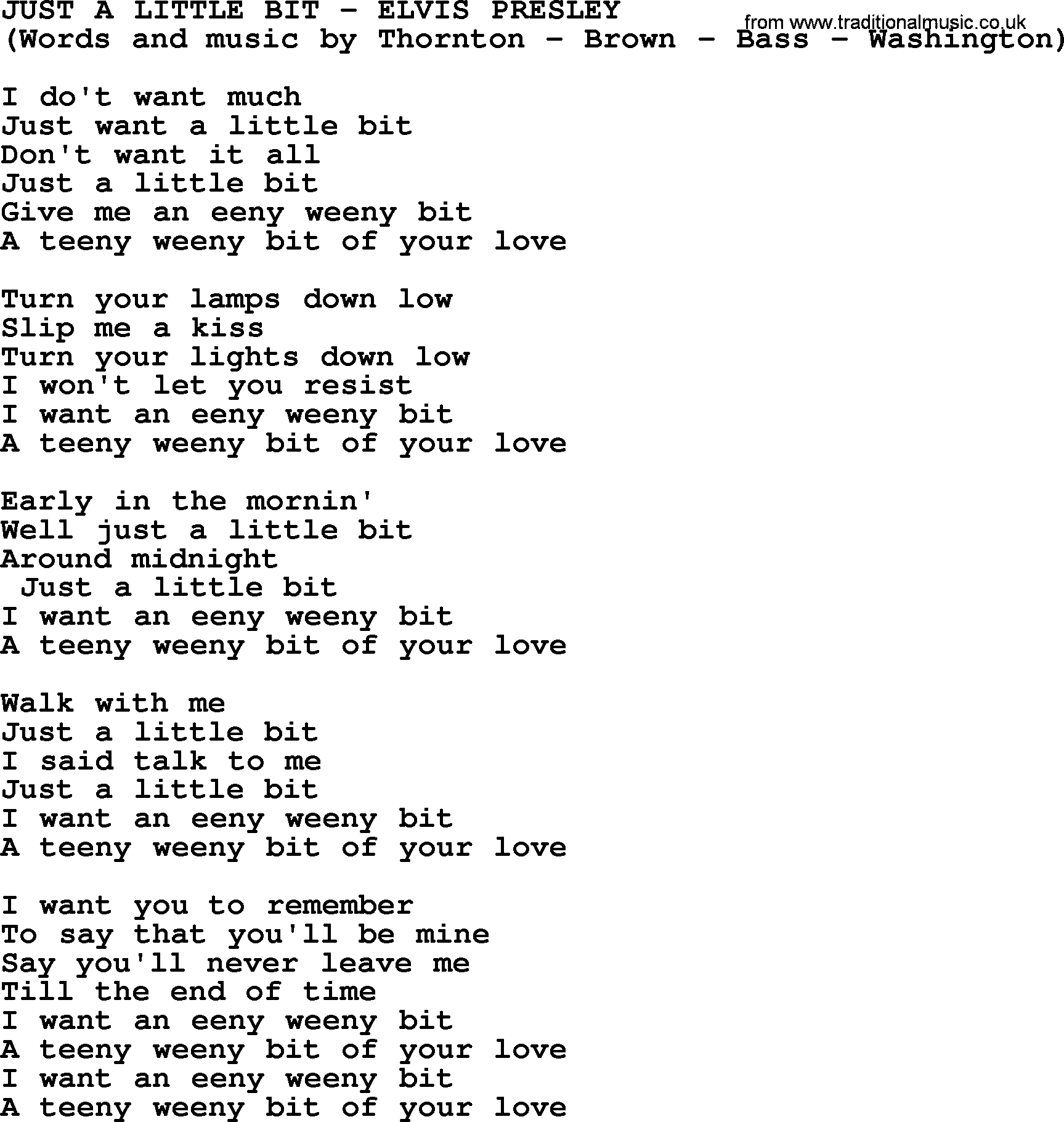 a little bit lyrics