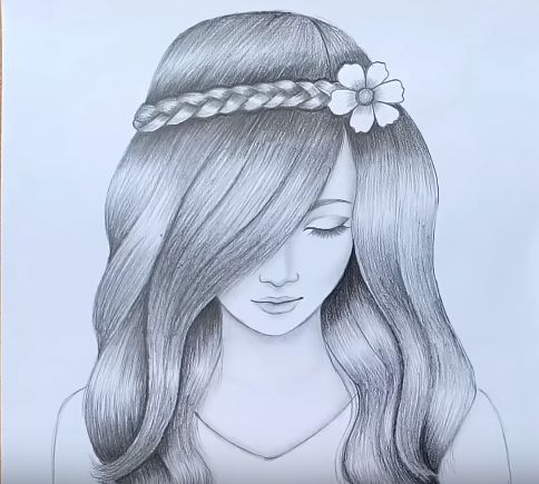 drawing girl pencil