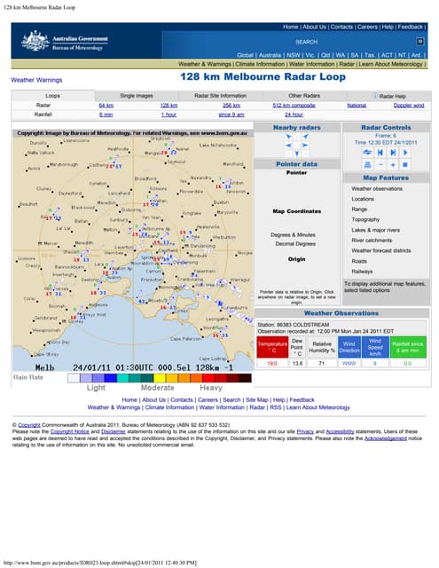 128 km melbourne radar loop