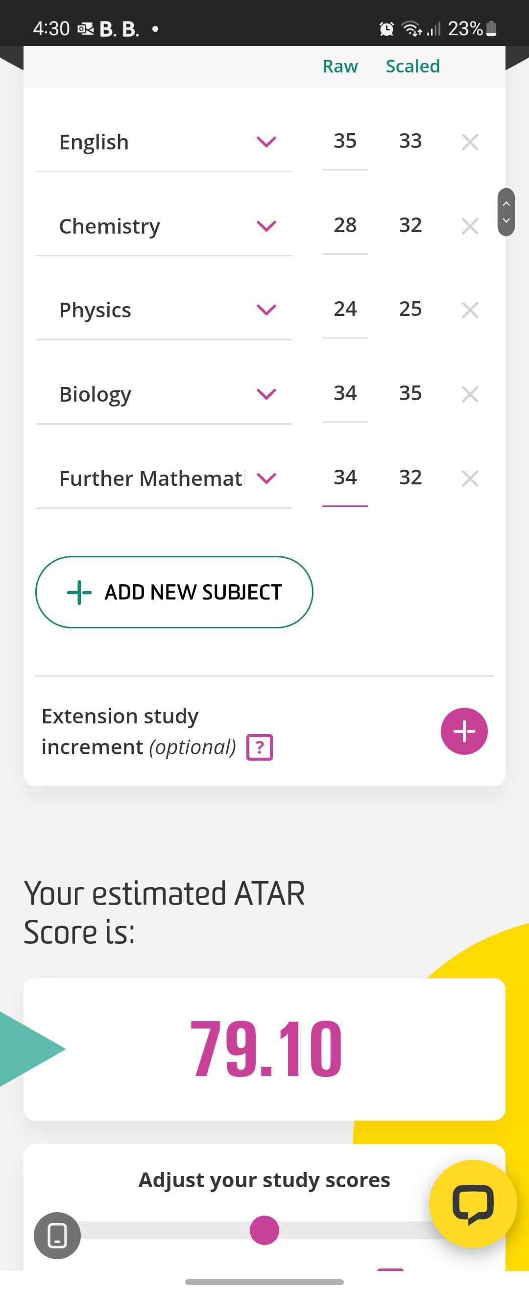 atar vce calculator