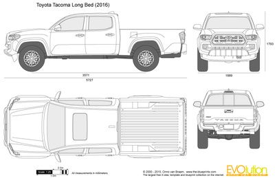 2018 toyota tacoma short bed dimensions
