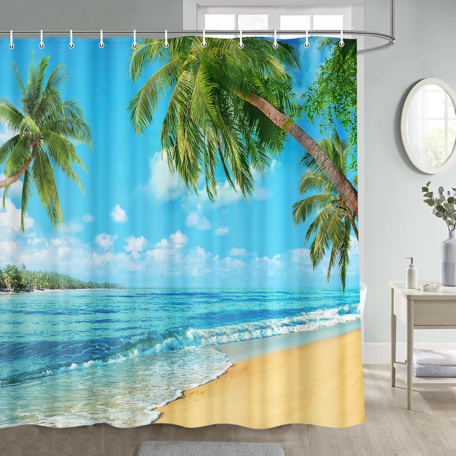 shower curtain beach