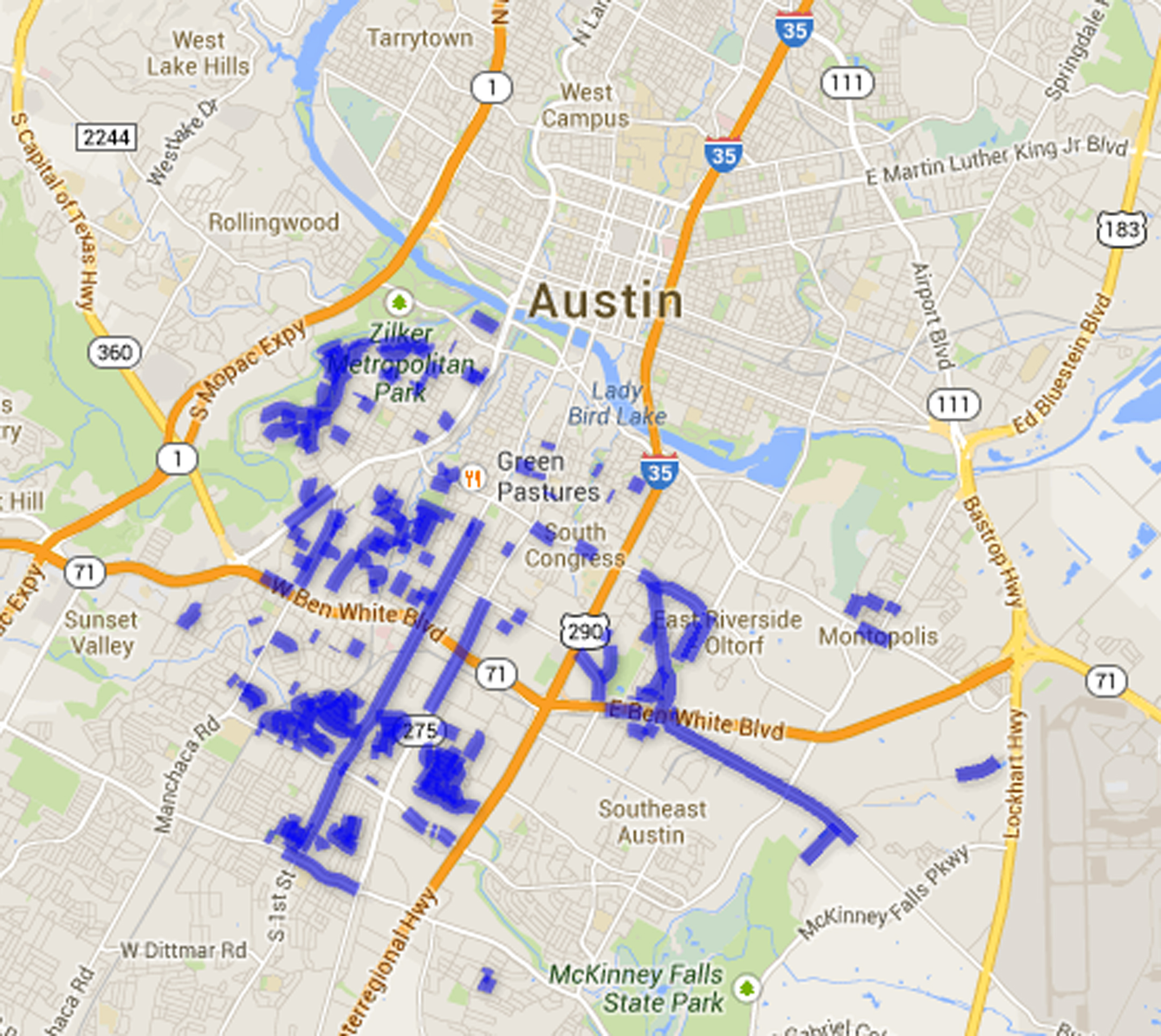 google fiber austin map