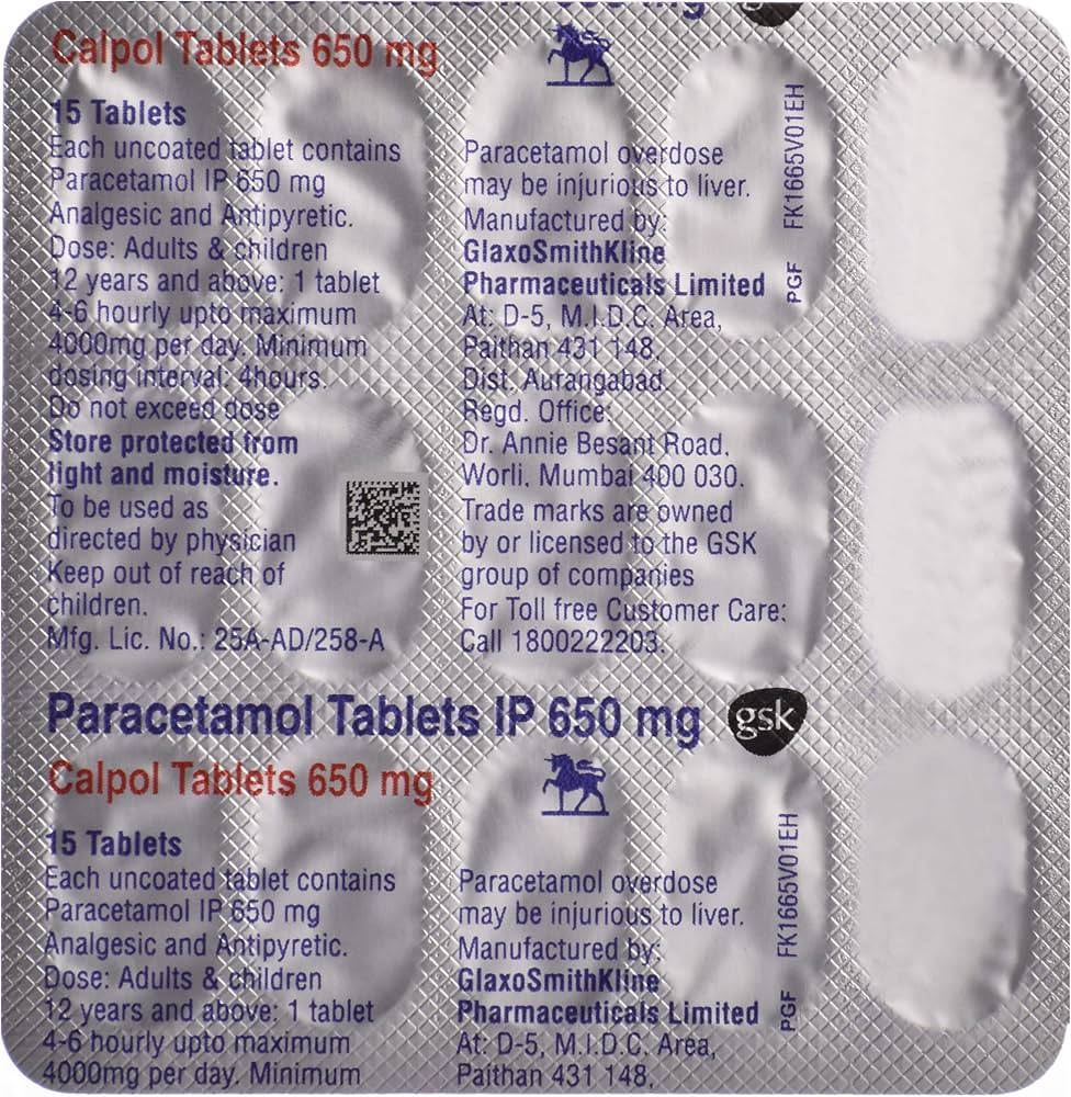 gsk paracetamol 650