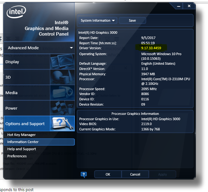intel r hd graphics 3000 driver windows 10