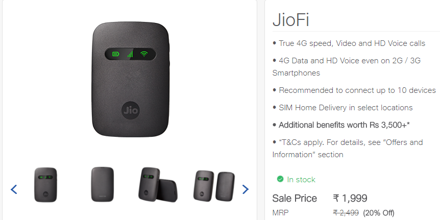 jio router specification